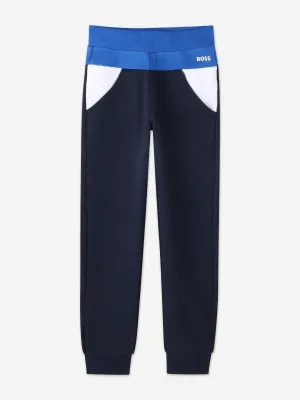 BOSS Boys Colourblock Jogger in Marineblau