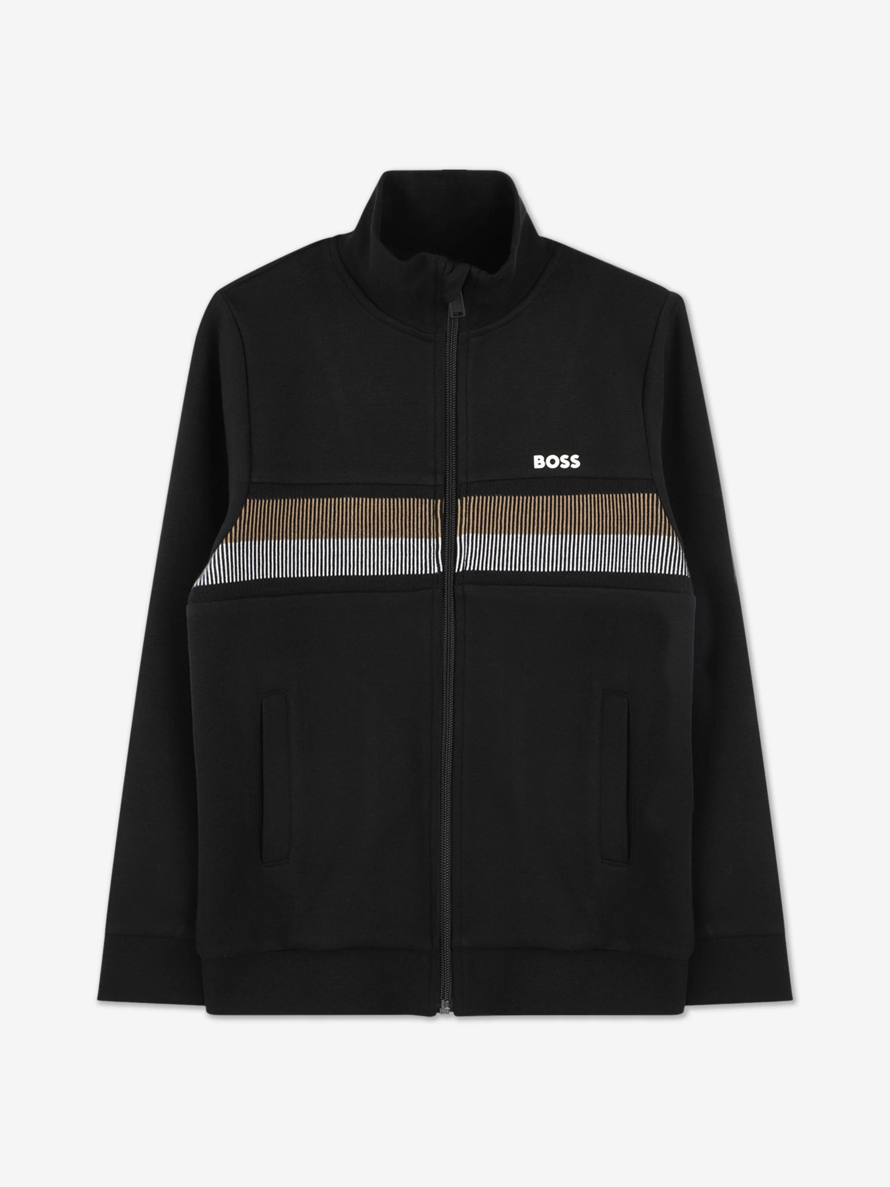 BOSS Boys Logo Print Tracksuit in Schwarz