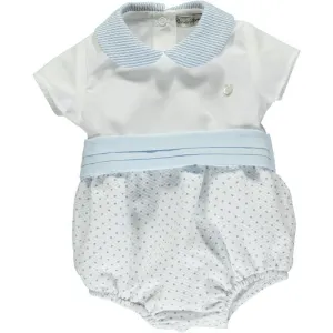 Jungen-Blau & Weiß-Romper