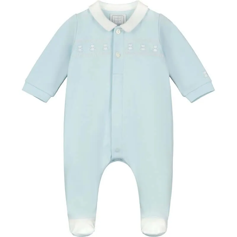 Jungen Blauer Baumwoll-Bären Babybody