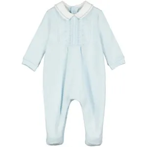 Jungen Blau Baumwolle Bestickter Babybody