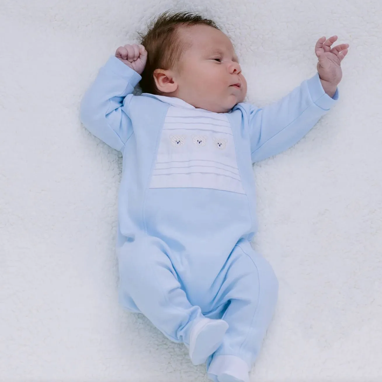 Jungen Blau Baumwolle Freddie Babygrow