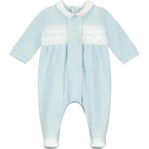 Jungen Blau Baumwolle Gepolsterter Strampler