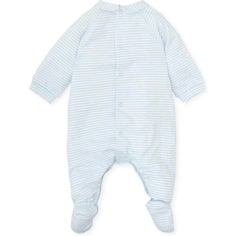 Blau gestreifter Babybody für Jungen