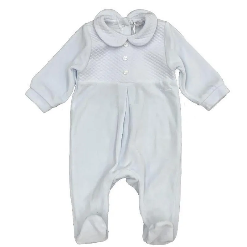 Jungen Babyoverall aus blauem Velours