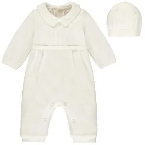 Jungen Cream Langston Babygrow mit Mütze
