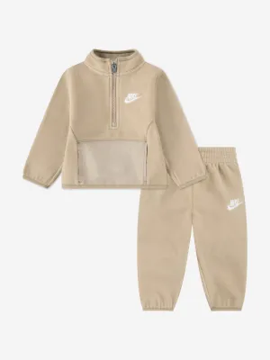 Jungen Lifestyle Essential 1/2-Zip Tracksuit in Beige