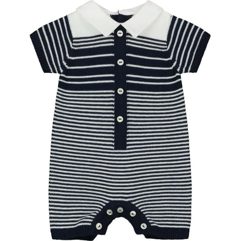 Jungen Navy gestreifter Strick-Overall