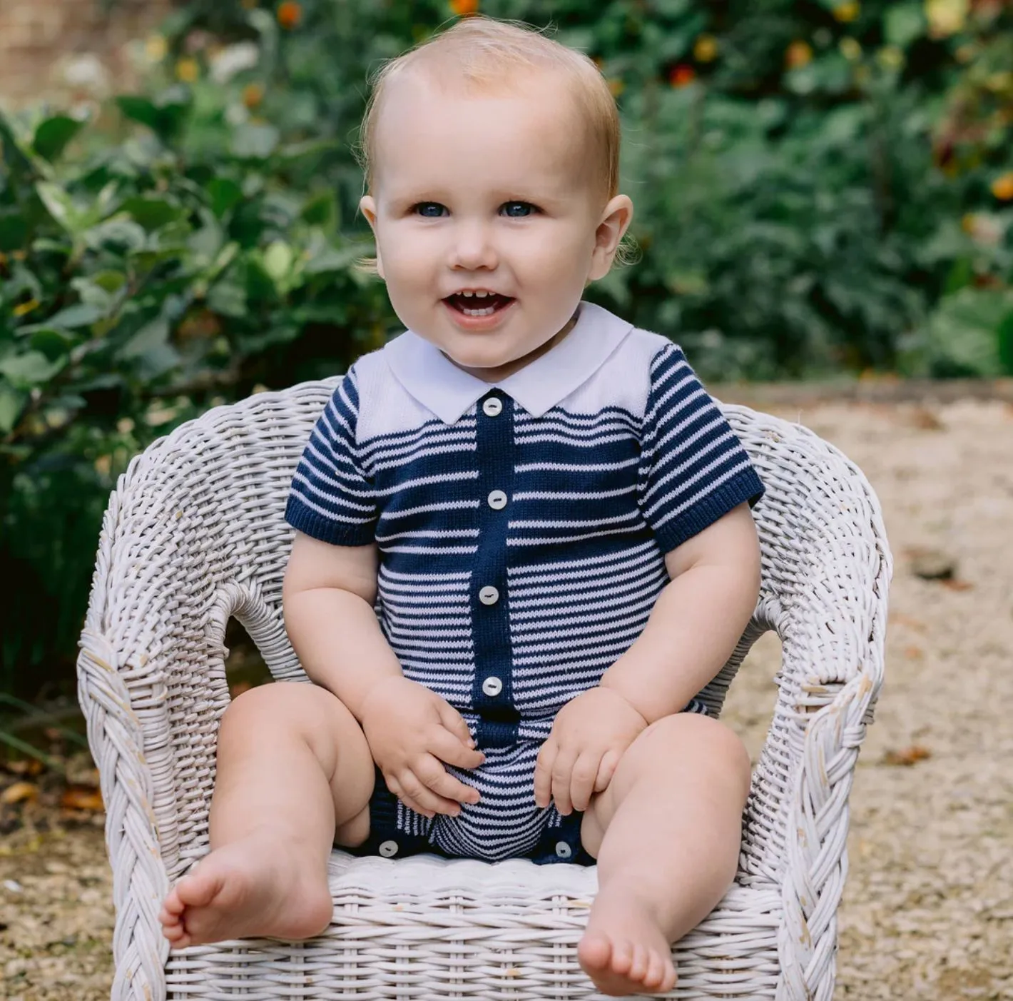 Jungen Navy gestreifter Strick-Overall