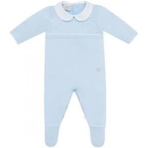 Jungen Hellblau Gestrickter Strampler