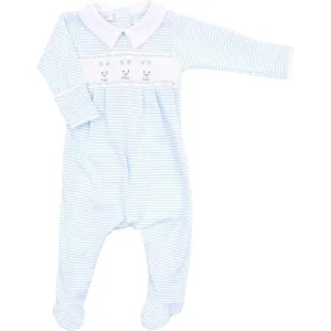 Jungen Hellblau Gestreifter Babybody