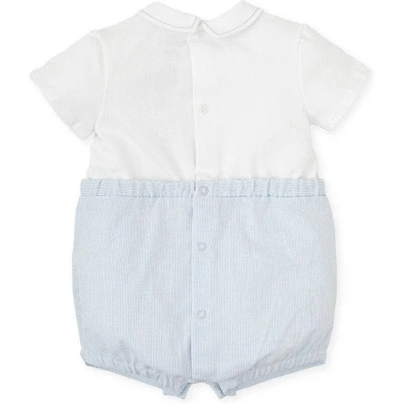 Jungen Himmelblau & Weiß Romper