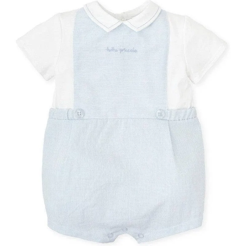 Jungen Himmelblau & Weiß Romper