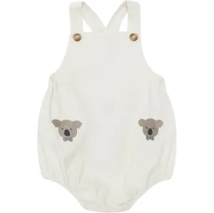 Jungen Weißer Bio-Baumwolle Koala Strampler