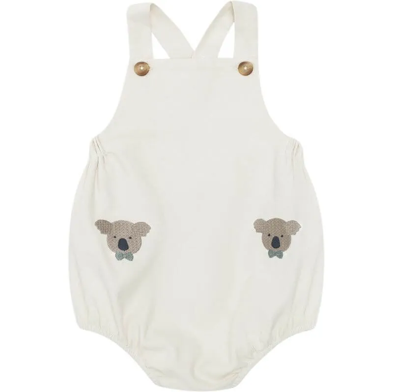 Jungen Weißer Bio-Baumwolle Koala Strampler