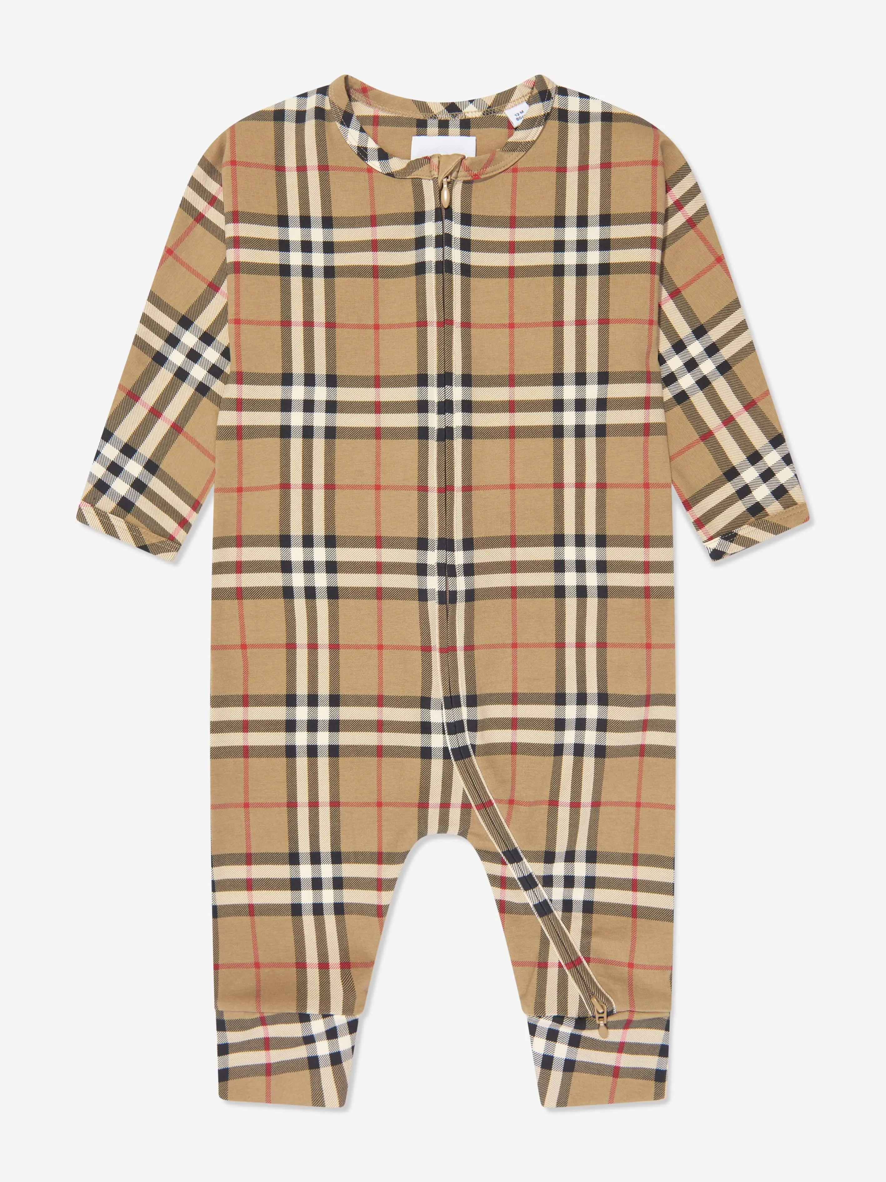 Burberry Baby Claude Strampler-Set im Archive Beige Check
