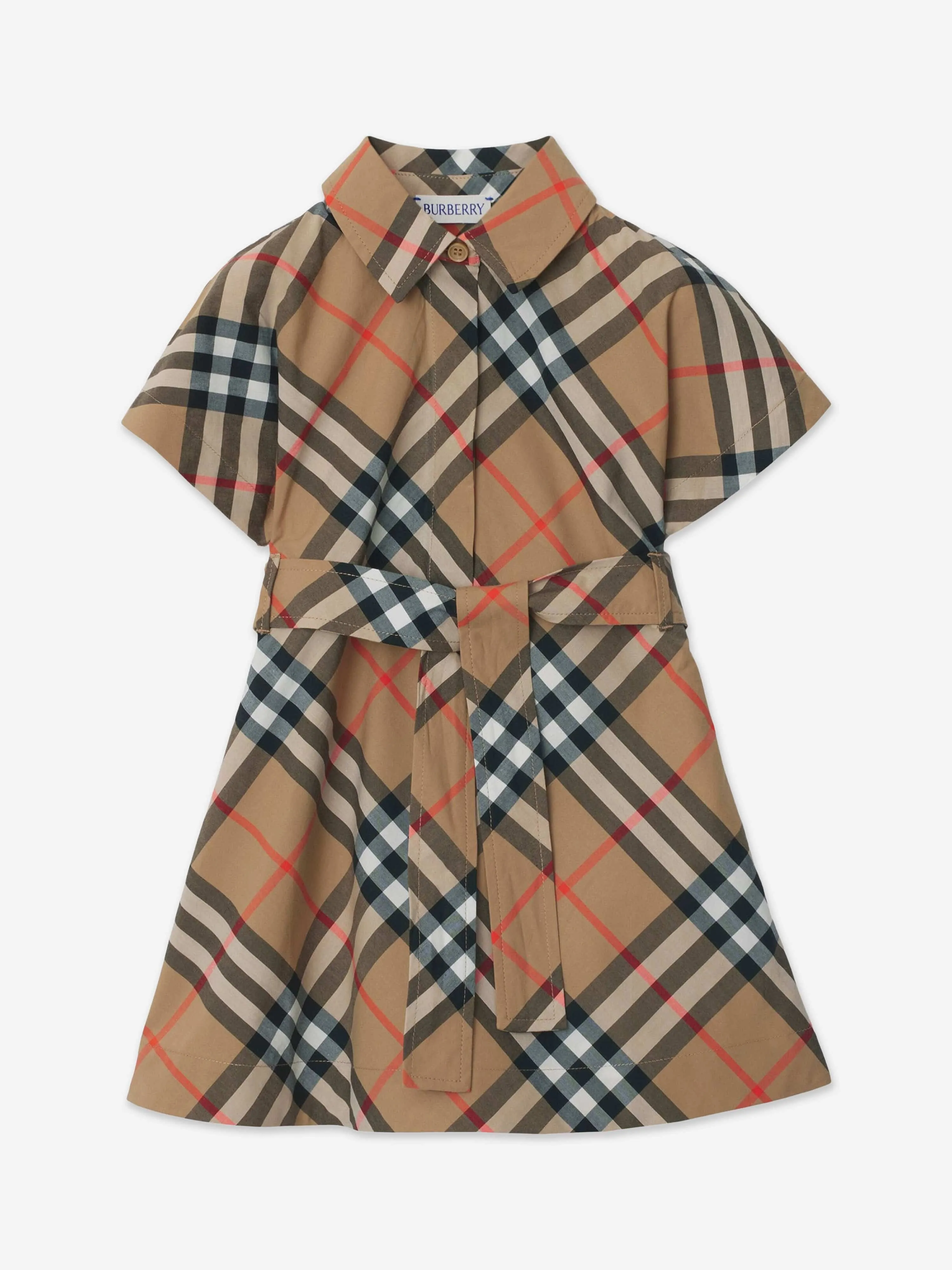 Burberry Baby Girls Giulietta Karo-Kleid in Beige