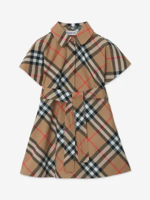 Burberry Baby Girls Giulietta Karo-Kleid in Beige