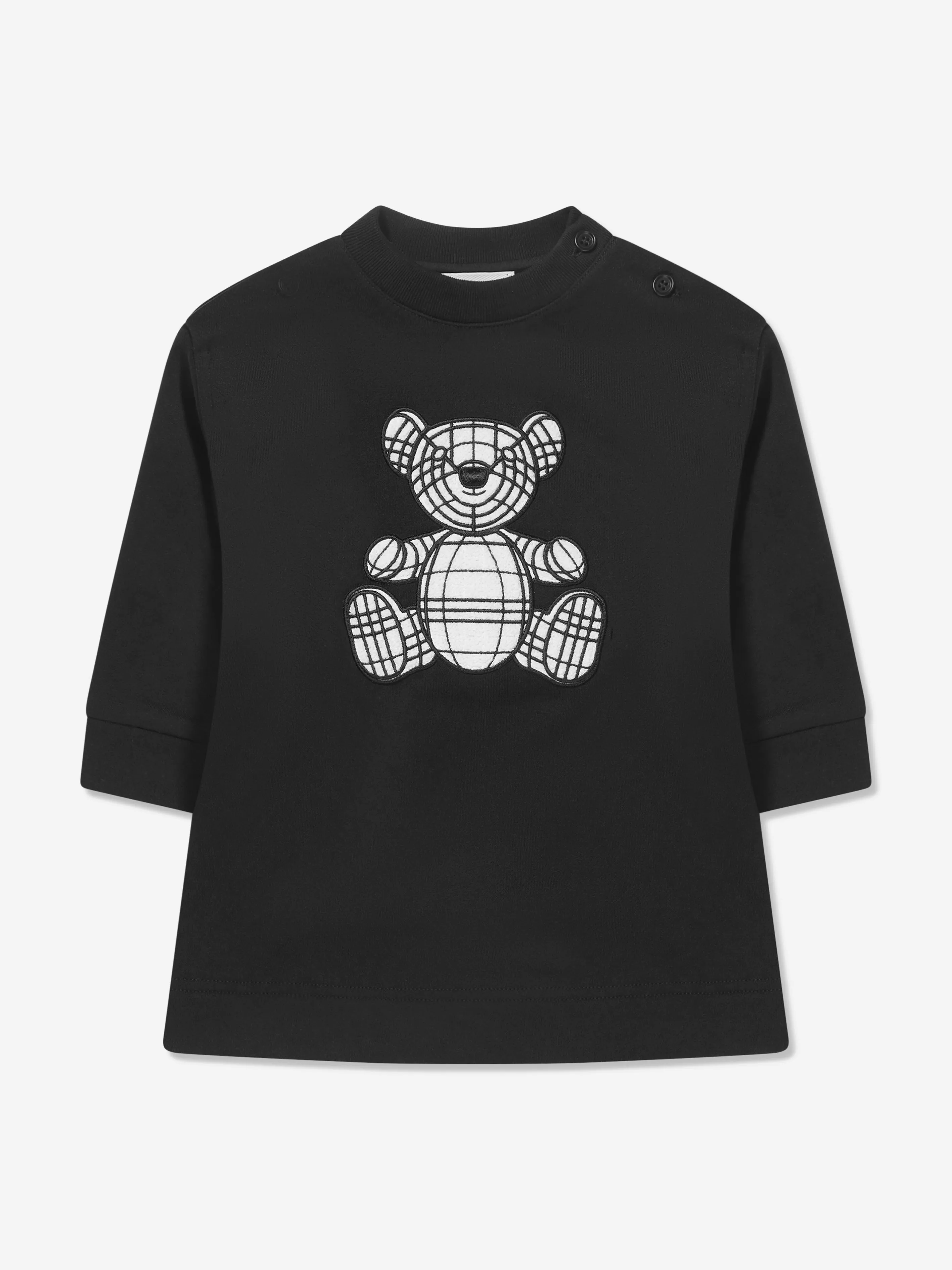 Burberry Baby Girls Langarm-Mini-Talbot-Kleid in Schwarz