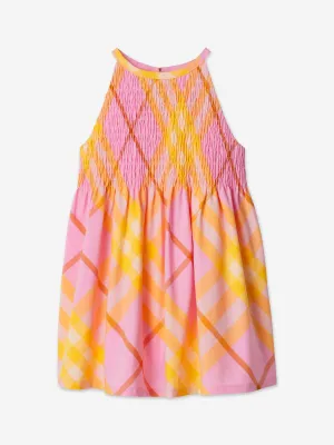 Burberry Baby Girls Mini Elsie Karo-Kleid in Rosa