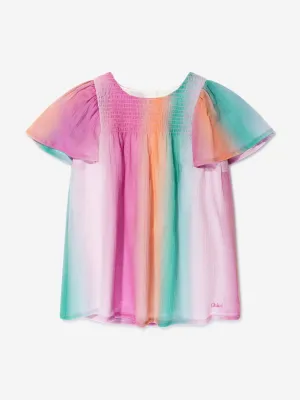 Chloé Baby Mädchen Krepp-Regenbogenkleid in Mehrfarbig