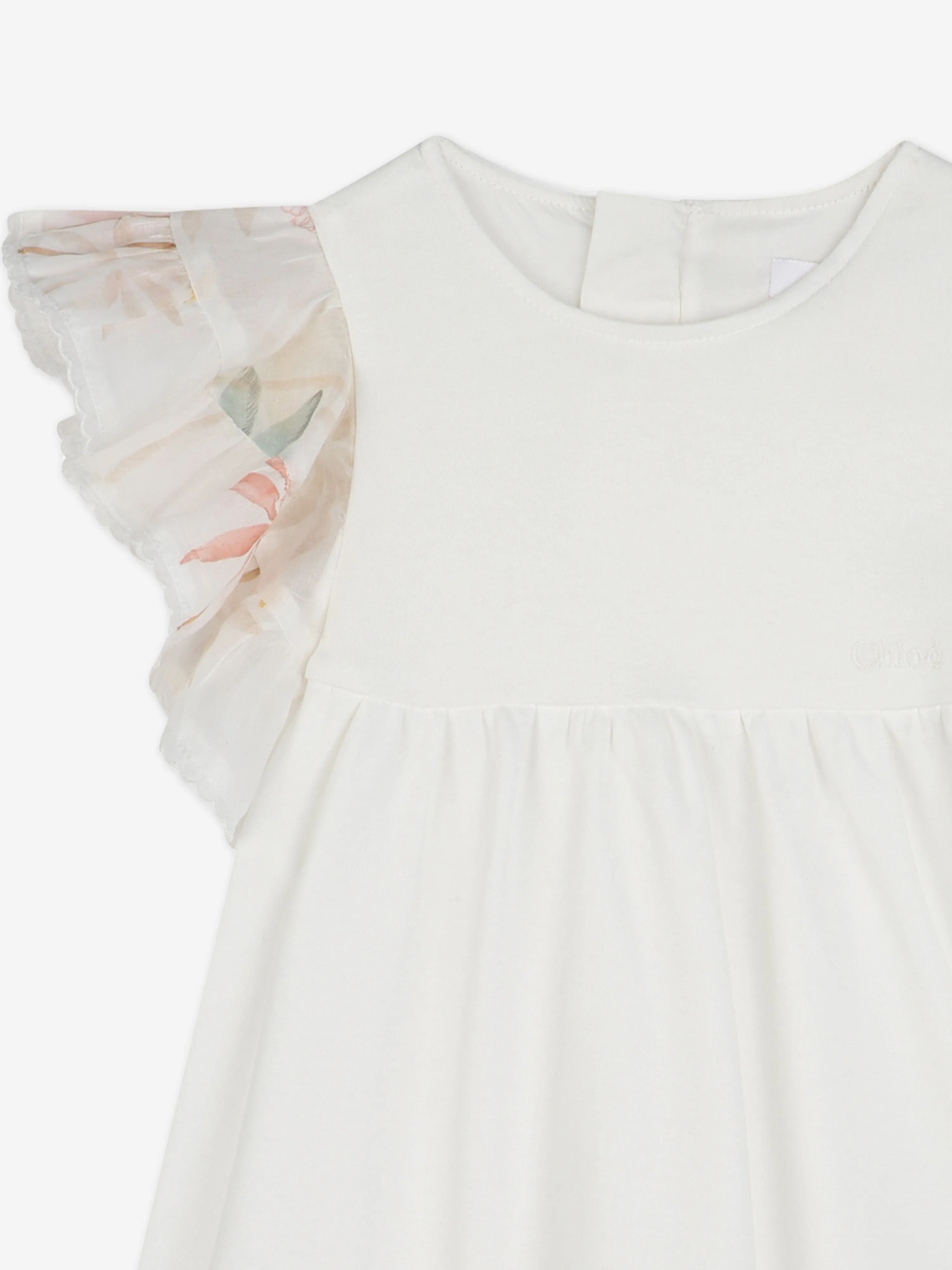 Chloé Baby Girls Palm Grove Rüschenkleid in Elfenbein