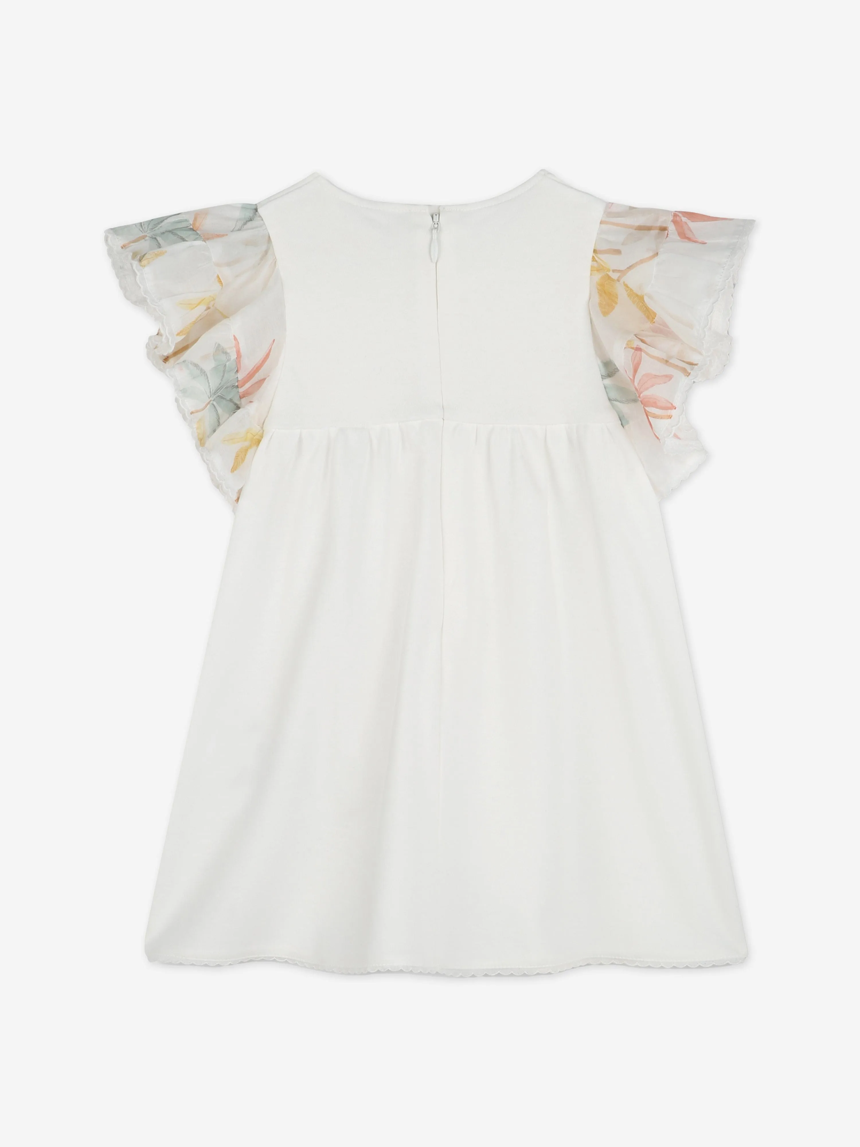 Chloé Baby Girls Palm Grove Rüschenkleid in Elfenbein