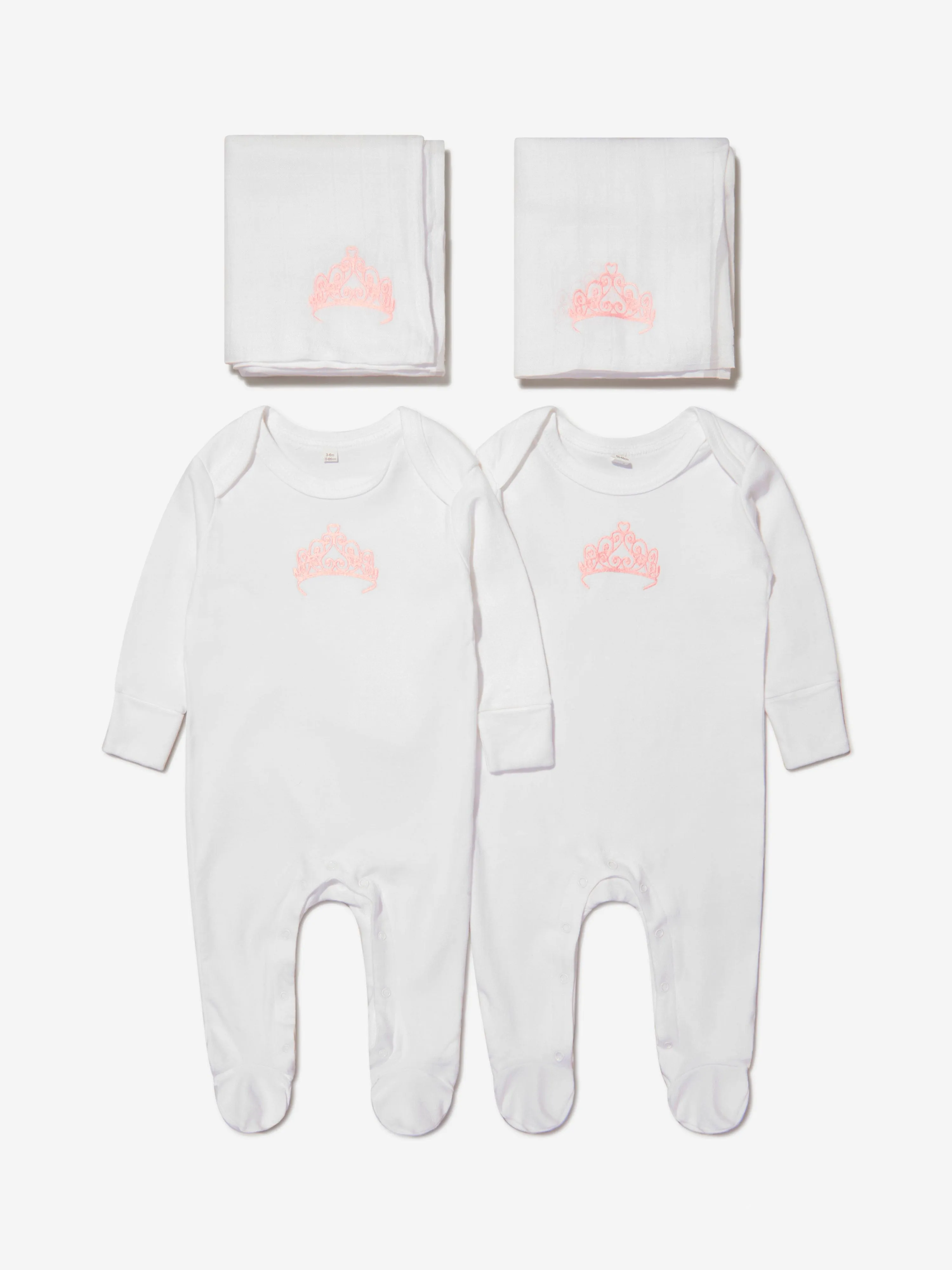 Cotton and Company Baby Girls Bio-Baumwolle Krone Babygrow und Musselin-Set