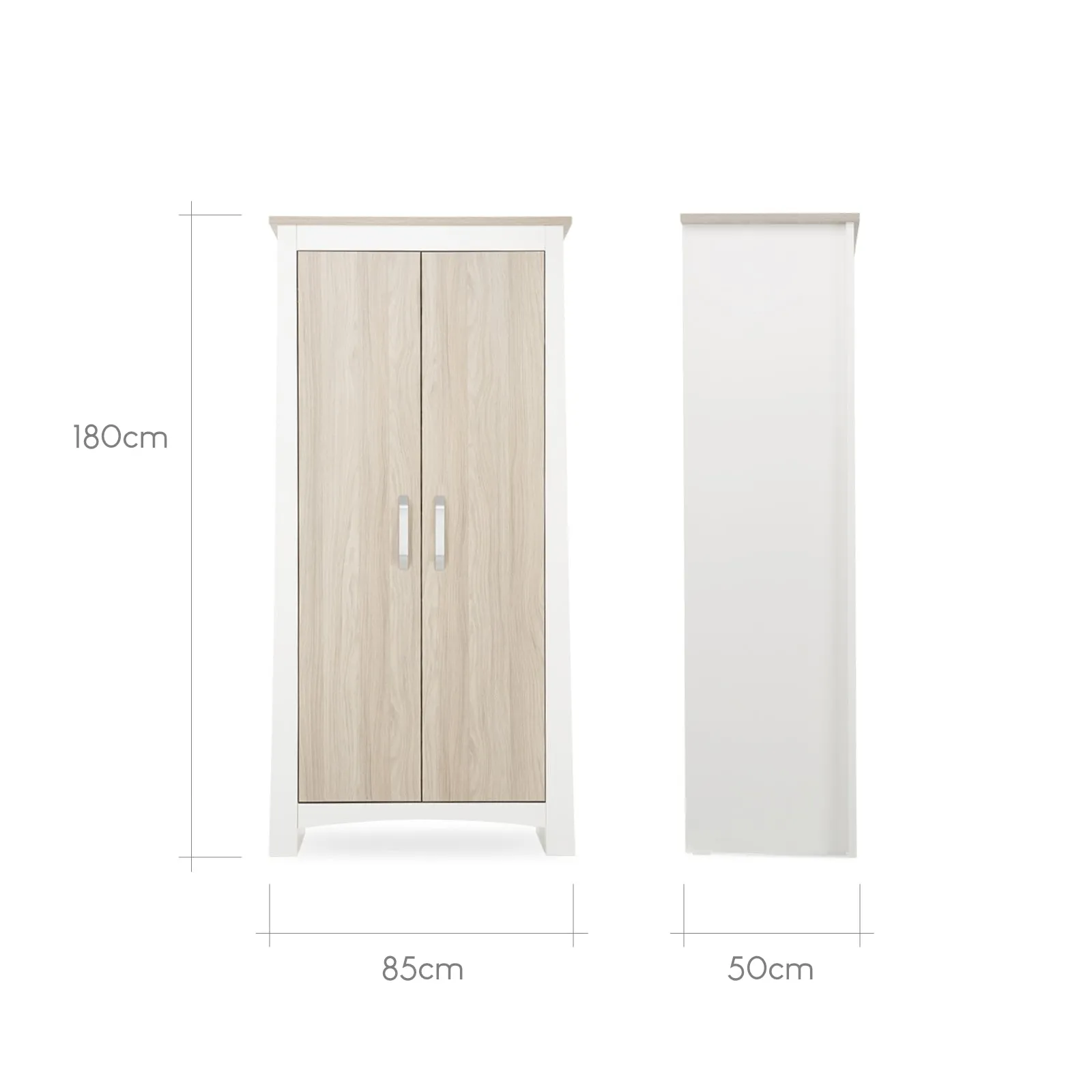 Cuddleco Ada Kleiderschrank - Weiß und Esche