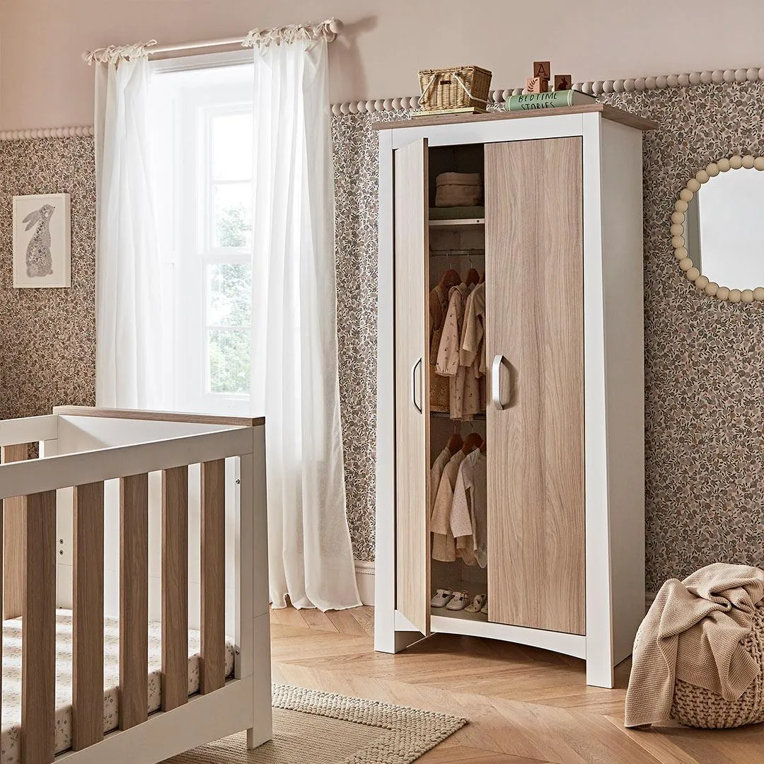 CuddleCo Ada Kleiderschrank - Weiß/Esche
