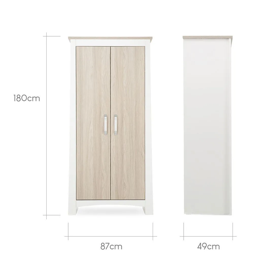CuddleCo Ada Kleiderschrank - Weiß/Esche