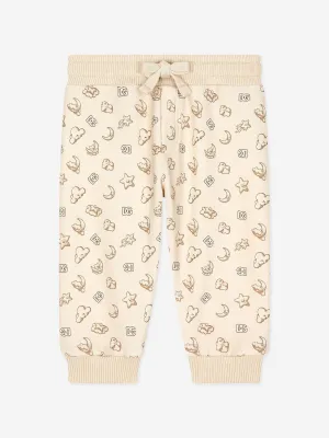 Dolce & Gabbana Baby Mond und Stern Jogginghose in Beige