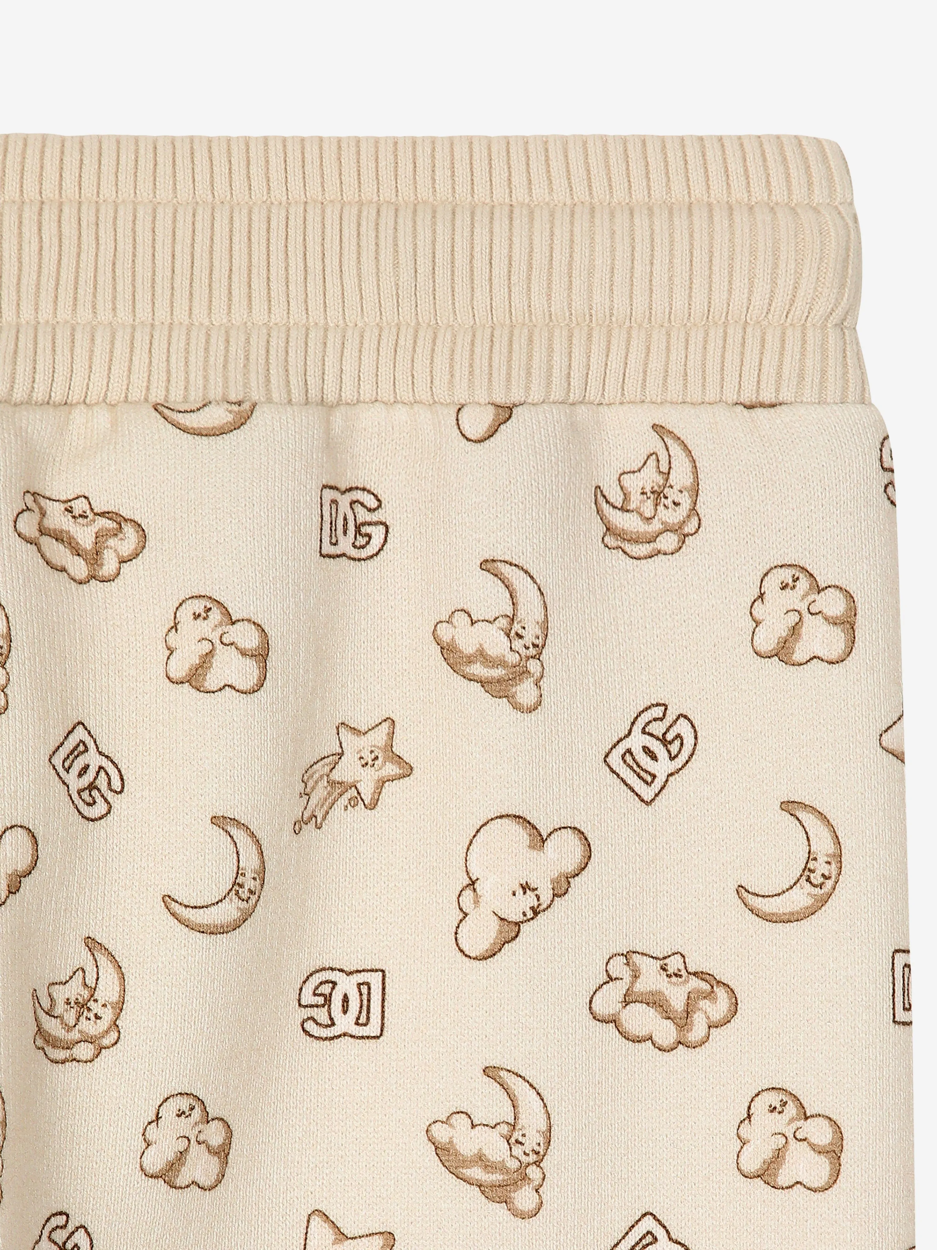 Dolce & Gabbana Baby Mond und Stern Jogginghose in Beige