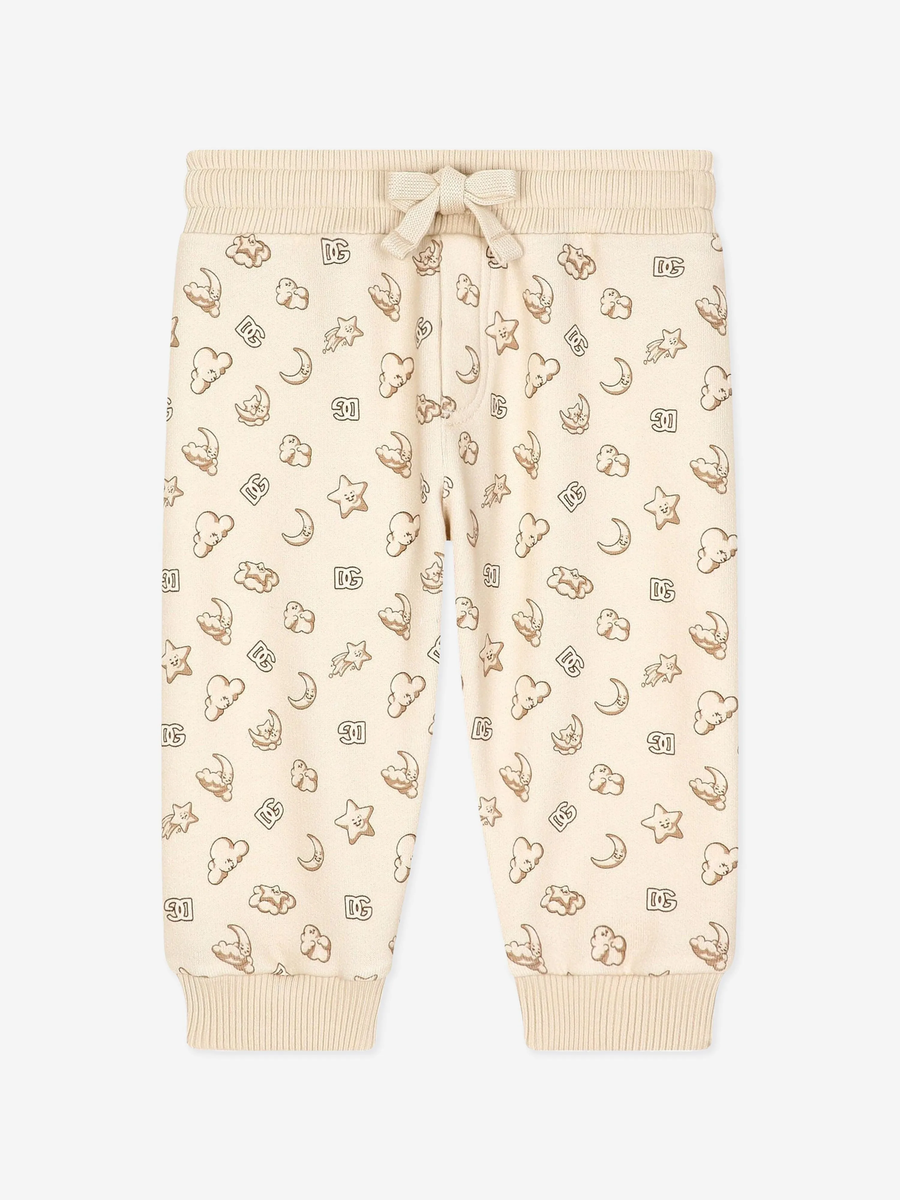 Dolce & Gabbana Baby Mond und Stern Jogginghose in Beige