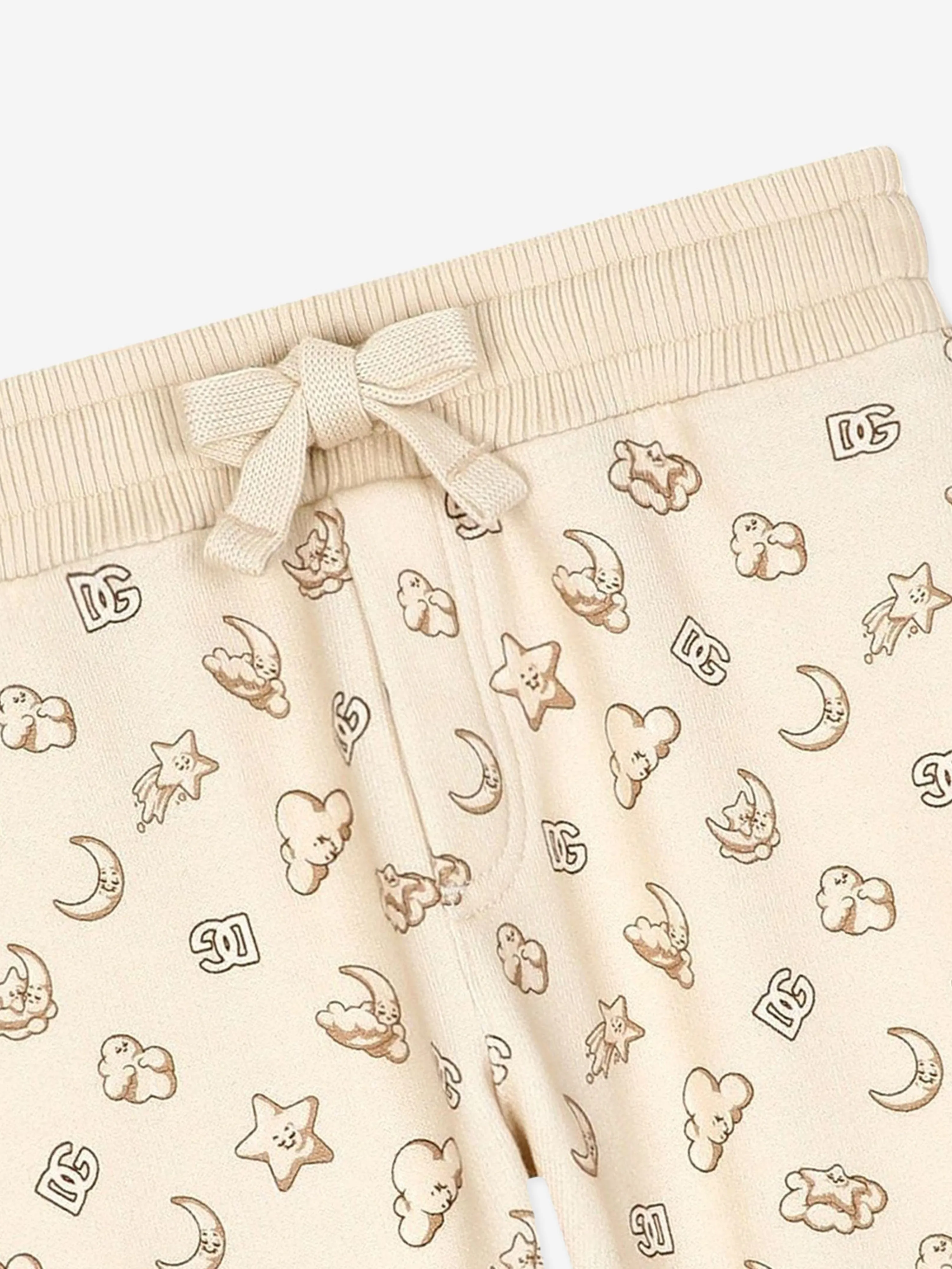 Dolce & Gabbana Baby Mond und Stern Jogginghose in Beige