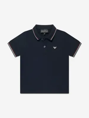 Emporio Armani Baby Boys Logo Polo-Shirt in Marineblau