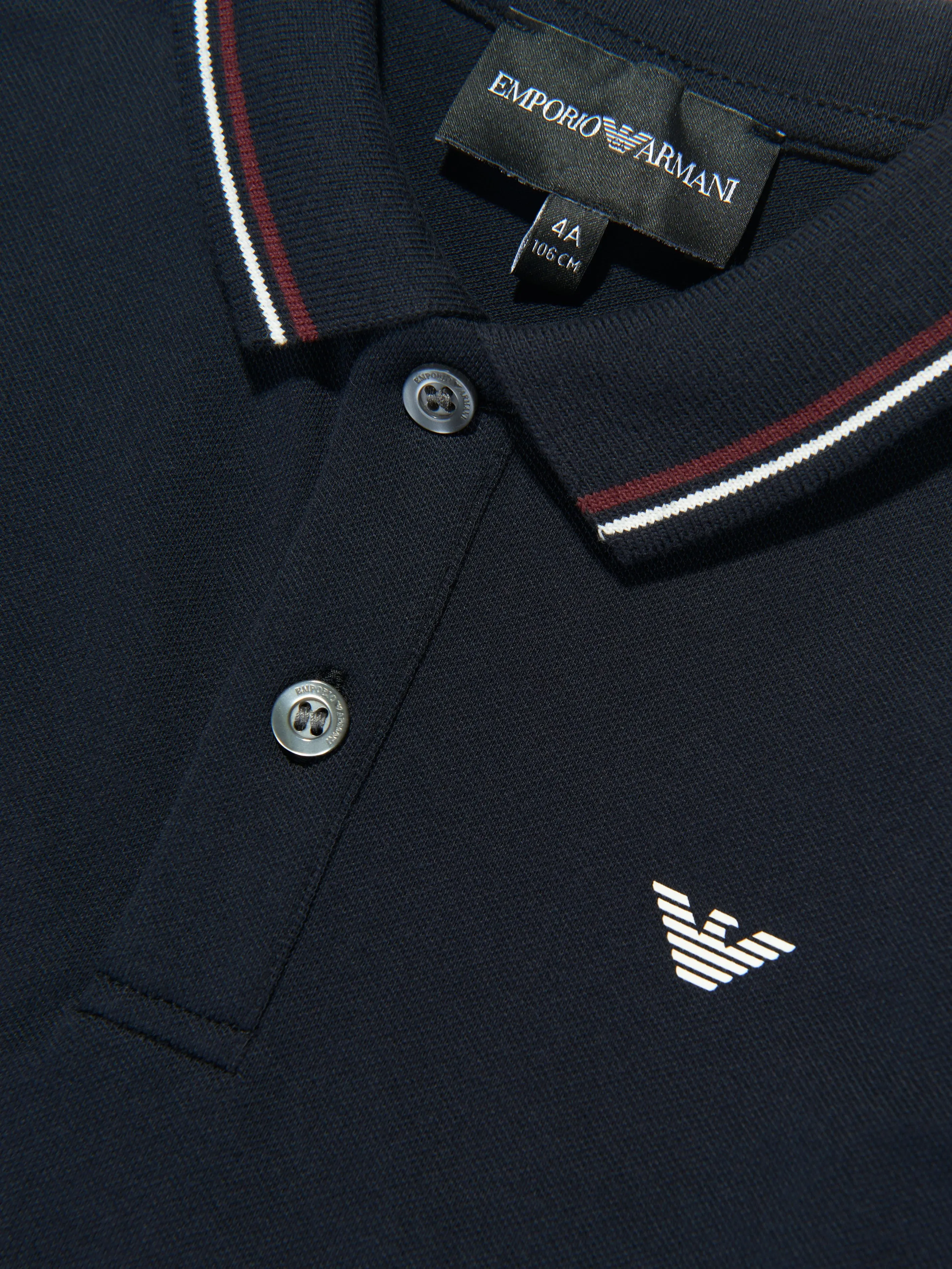 Emporio Armani Baby Boys Logo Polo-Shirt in Marineblau