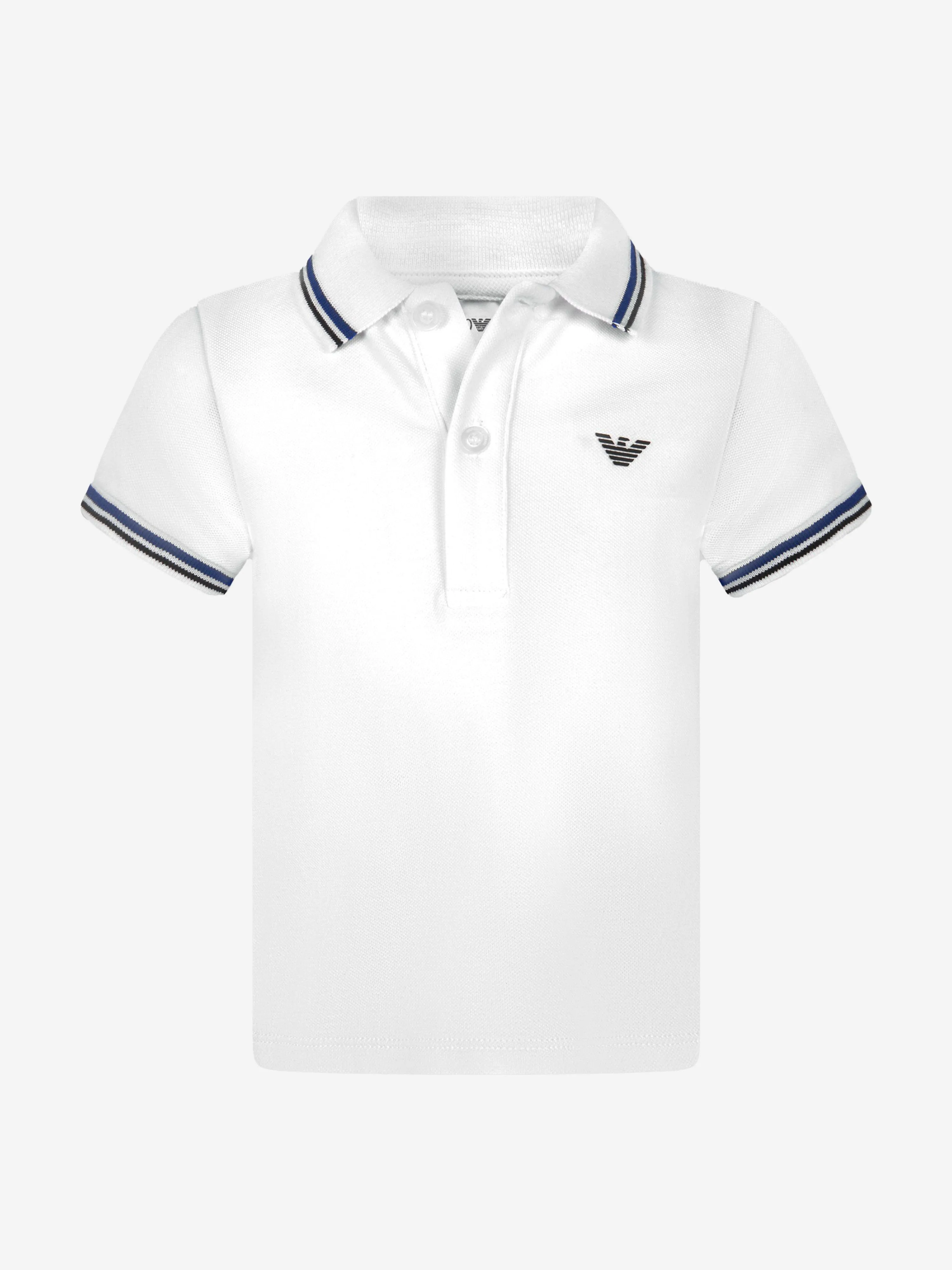 Emporio Armani Baby Boys Logo Polo-Shirt in Weiß