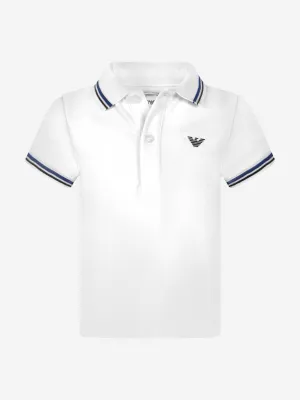 Emporio Armani Baby Boys Logo Polo-Shirt in Weiß