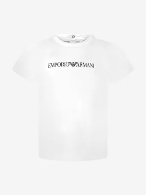 Emporio Armani Baby Boys Logo T-Shirt in Weiß