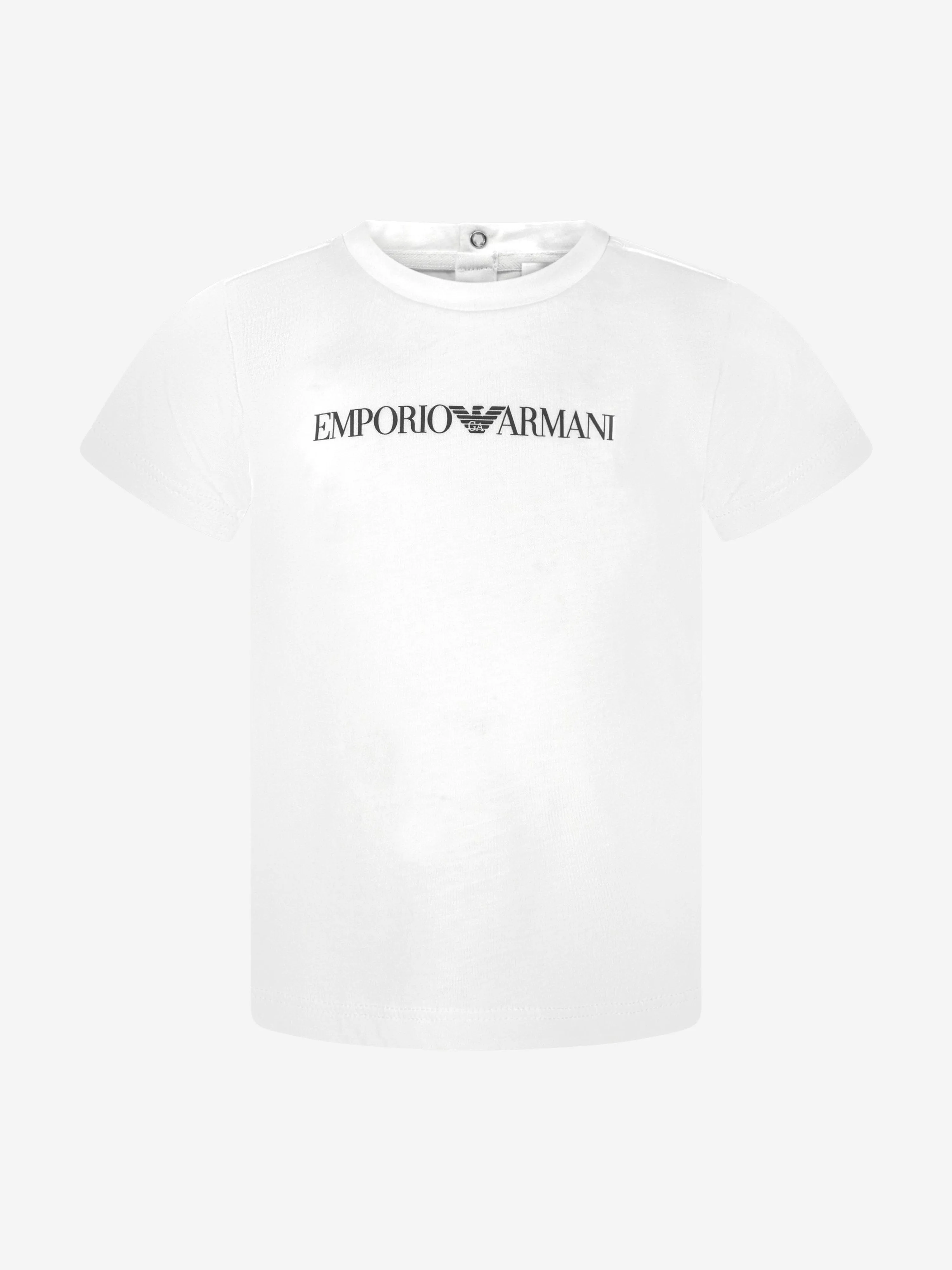 Emporio Armani Baby Boys Logo T-Shirt in Weiß