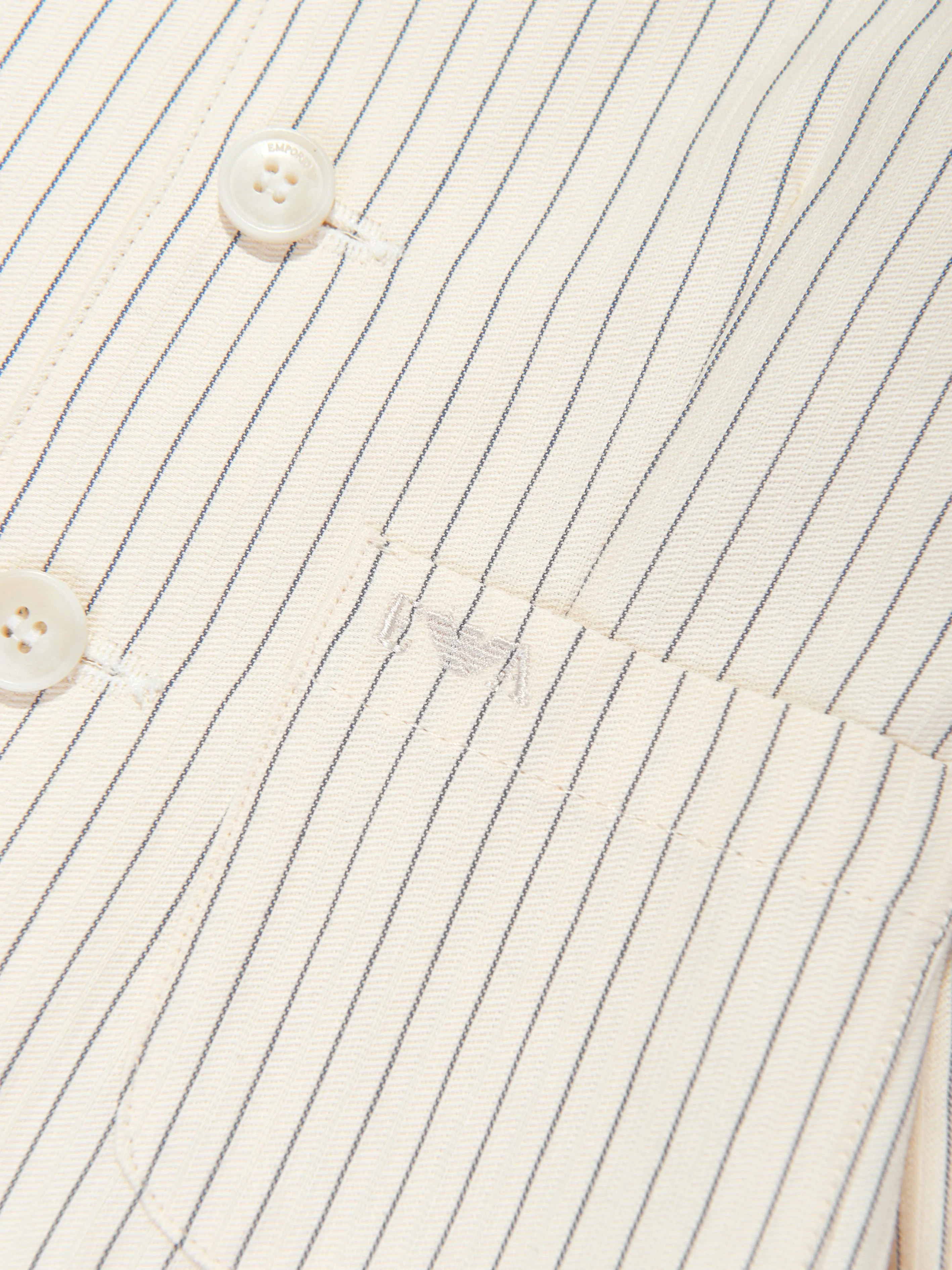 Emporio Armani Baby Boys Gestreifte Leinenjacke in Elfenbein