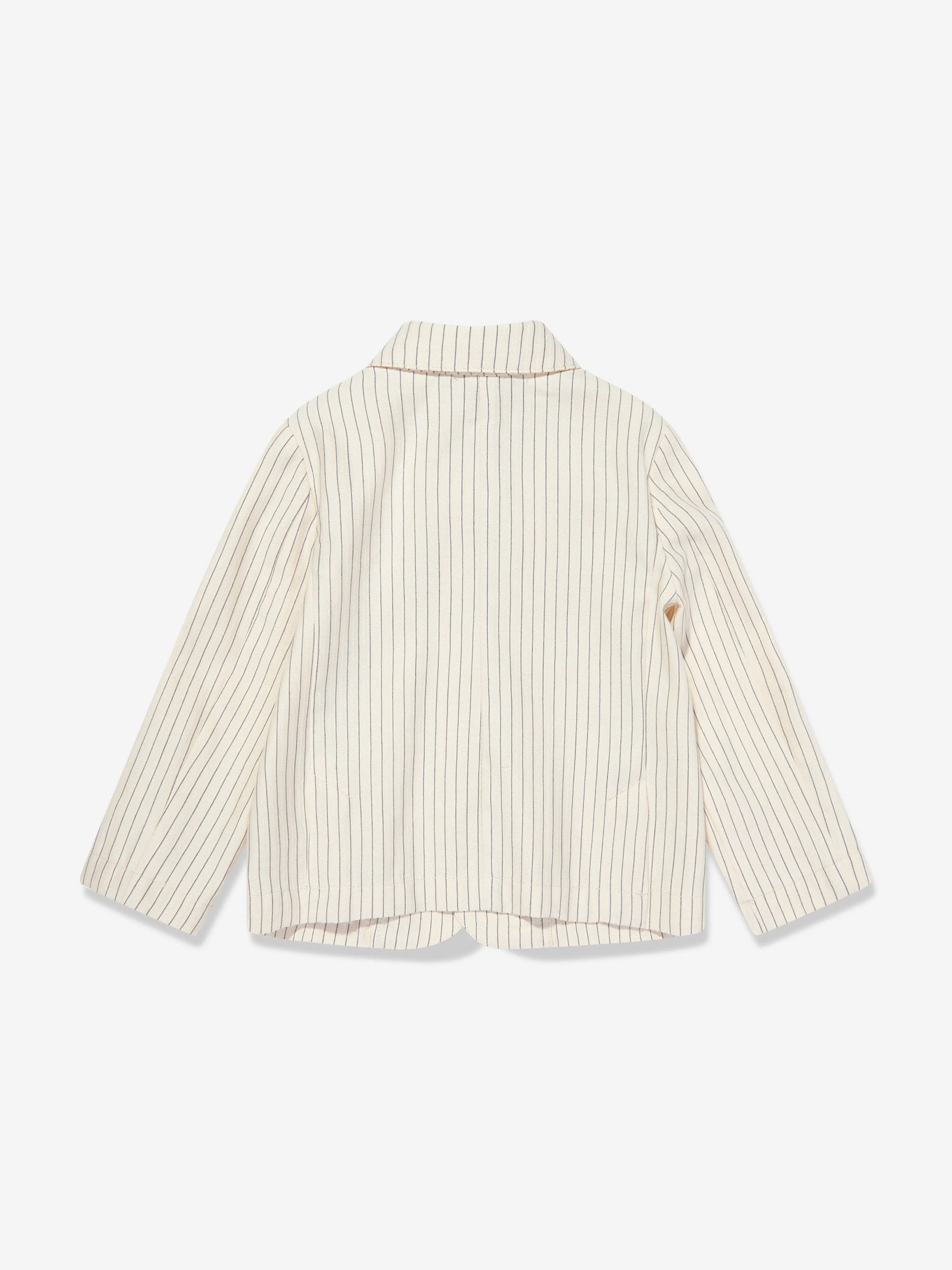 Emporio Armani Baby Boys Gestreifte Leinenjacke in Elfenbein