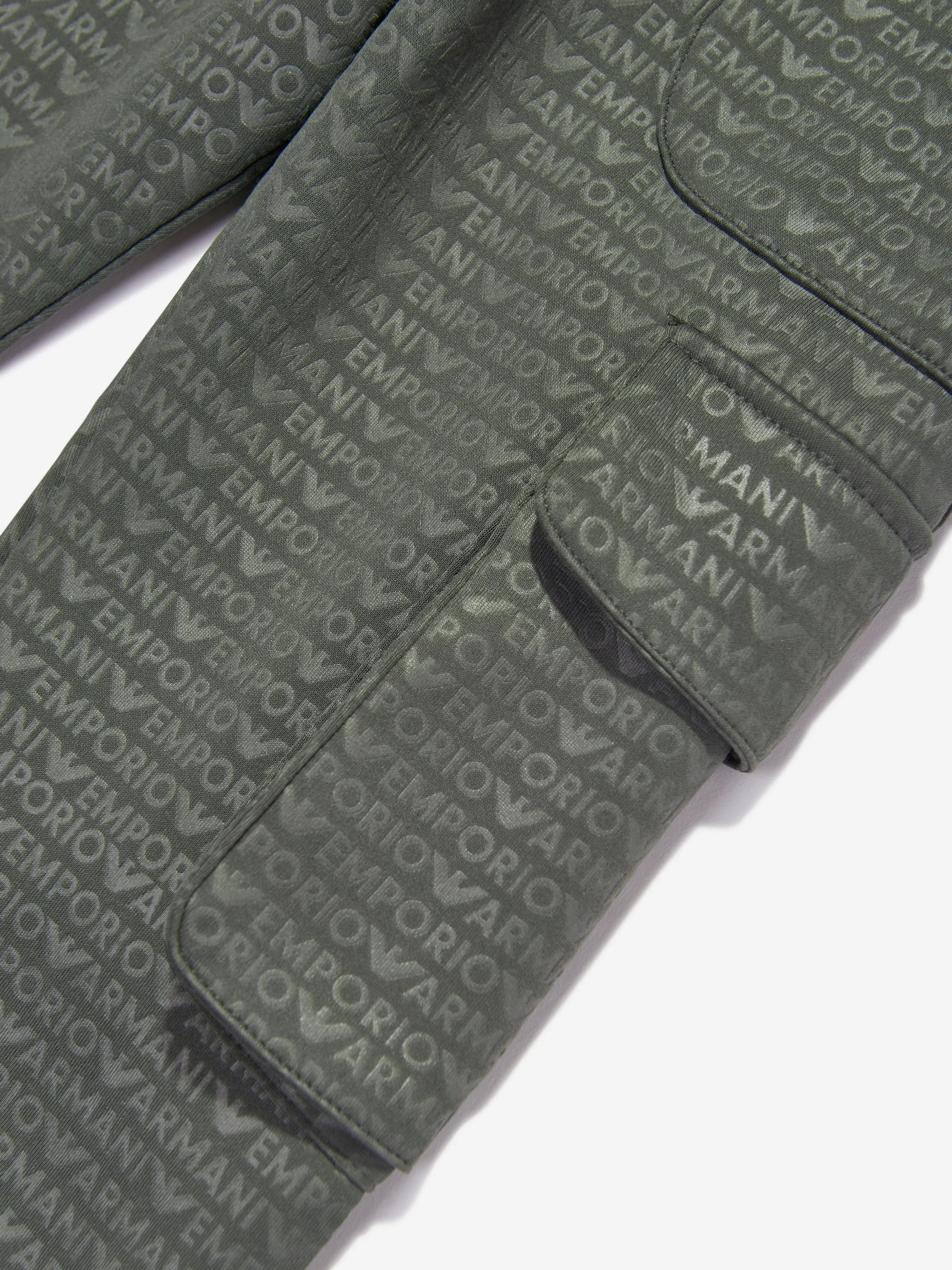 Emporio Armani Jogginghosen für Jungen in Grün mit Cargo-Taschen