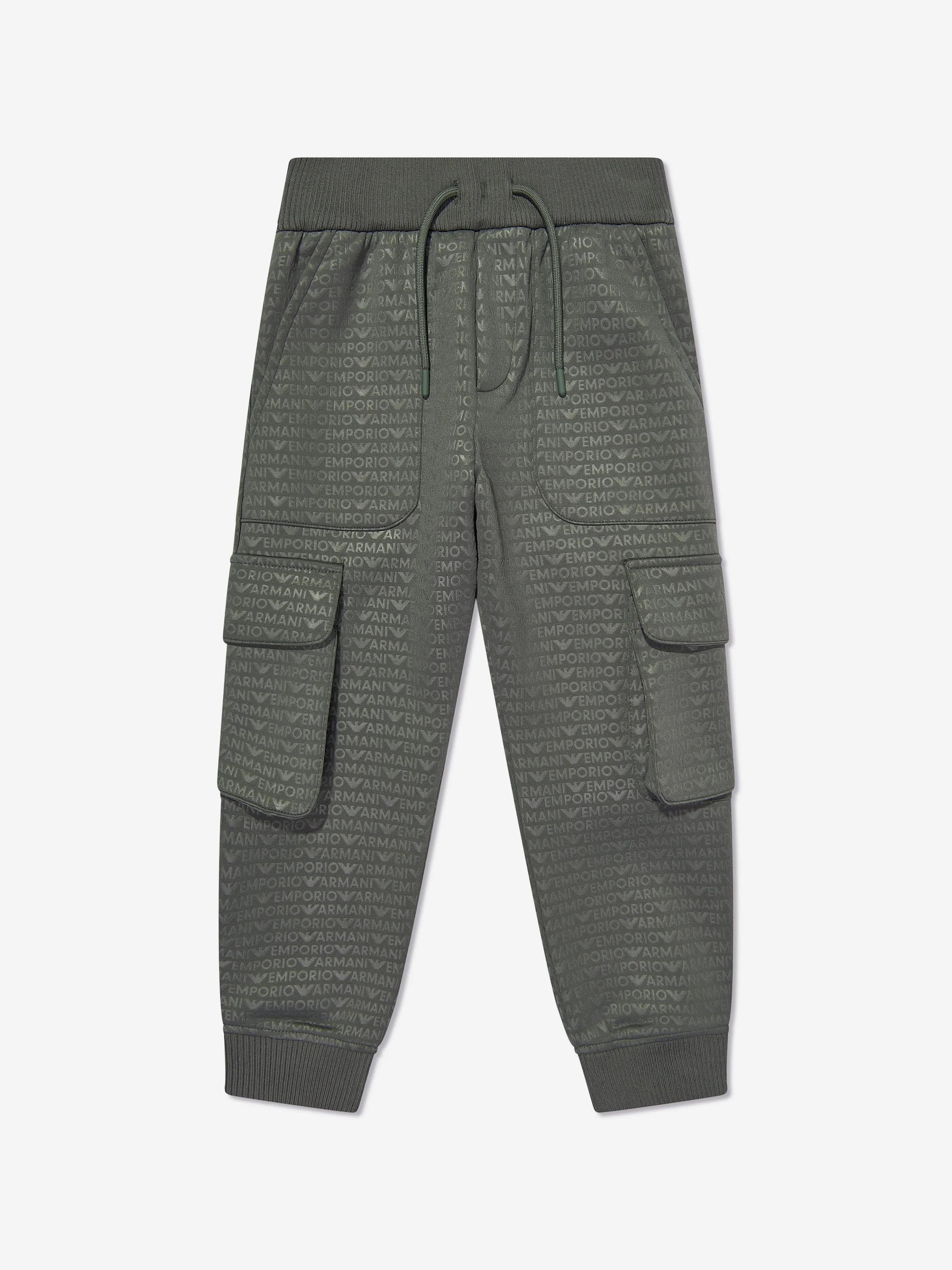 Emporio Armani Jogginghosen für Jungen in Grün mit Cargo-Taschen