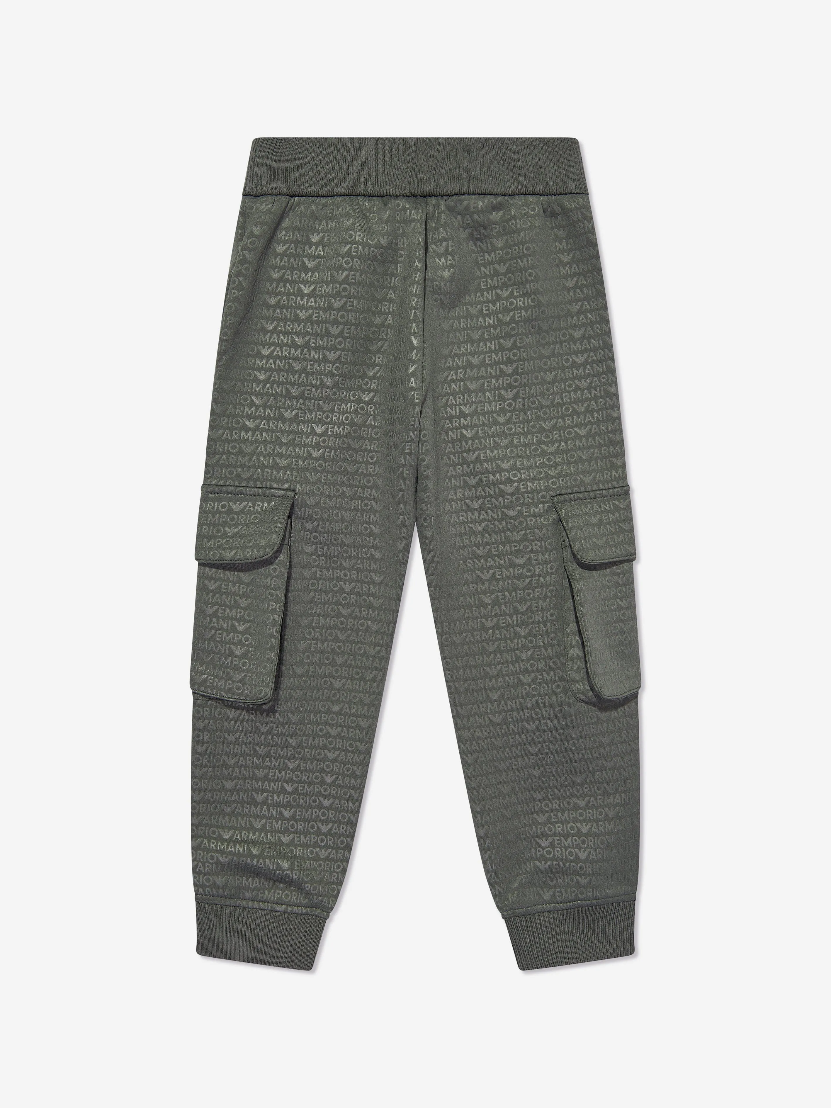 Emporio Armani Jogginghosen für Jungen in Grün mit Cargo-Taschen