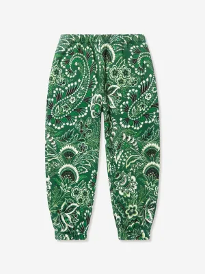 Etro Boys Floral Paisley Jogginghose in Grün