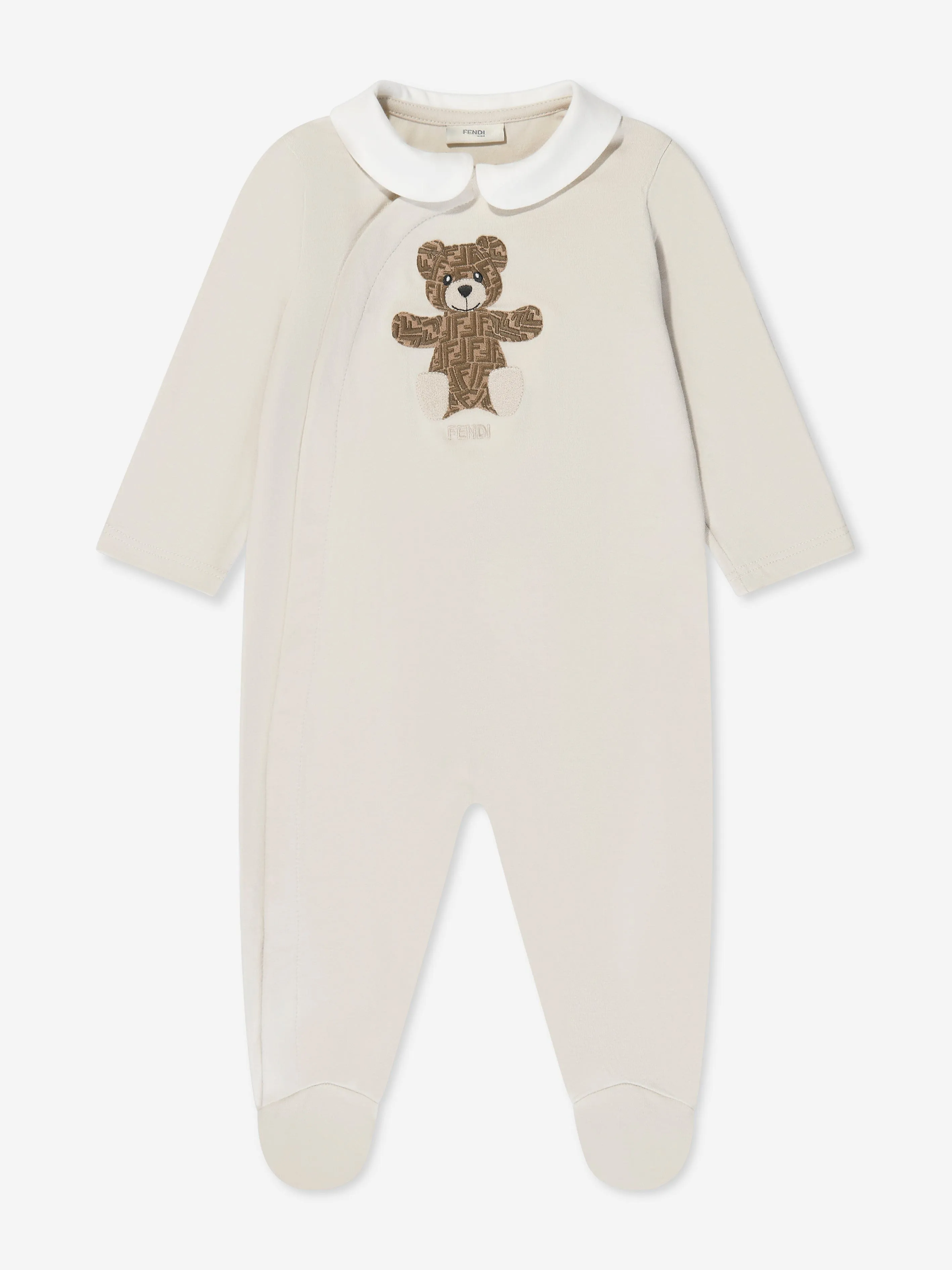 Fendi Baby Bären Babybody und Mützenset in Beige