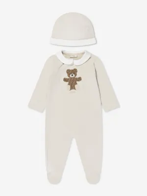 Fendi Baby Bären Babybody und Mützenset in Beige