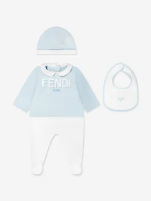 Fendi Baby Boys Babygrow Geschenkset in Blau